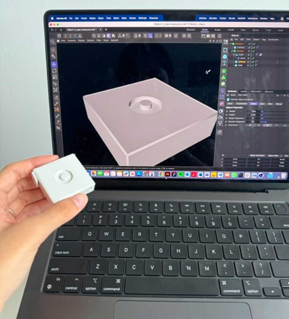 Image of modeling progress of tape measurer