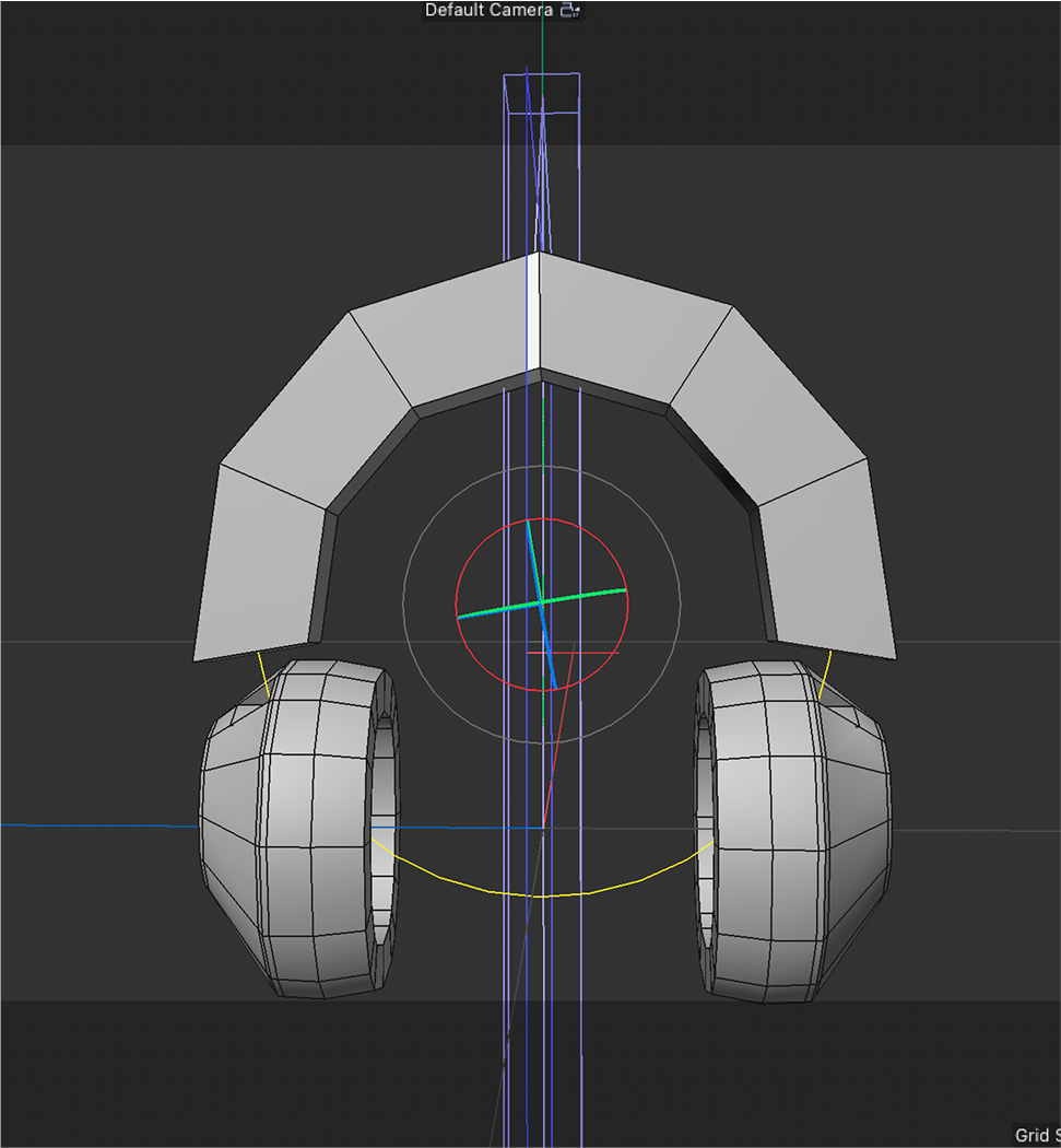 Image of headphones modelled in C4D utilizing symetry to accurately replicate the shape.