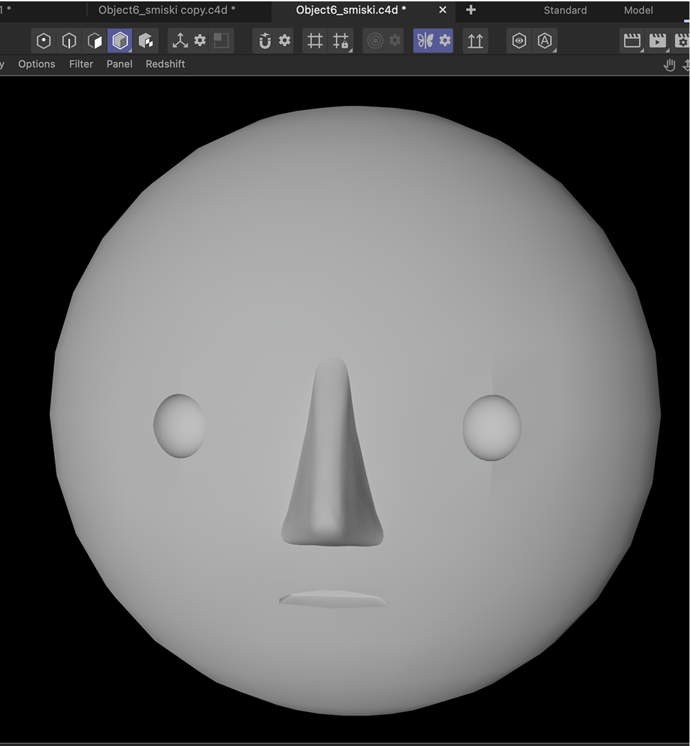 Image of the Smiski figurine head being rendered.