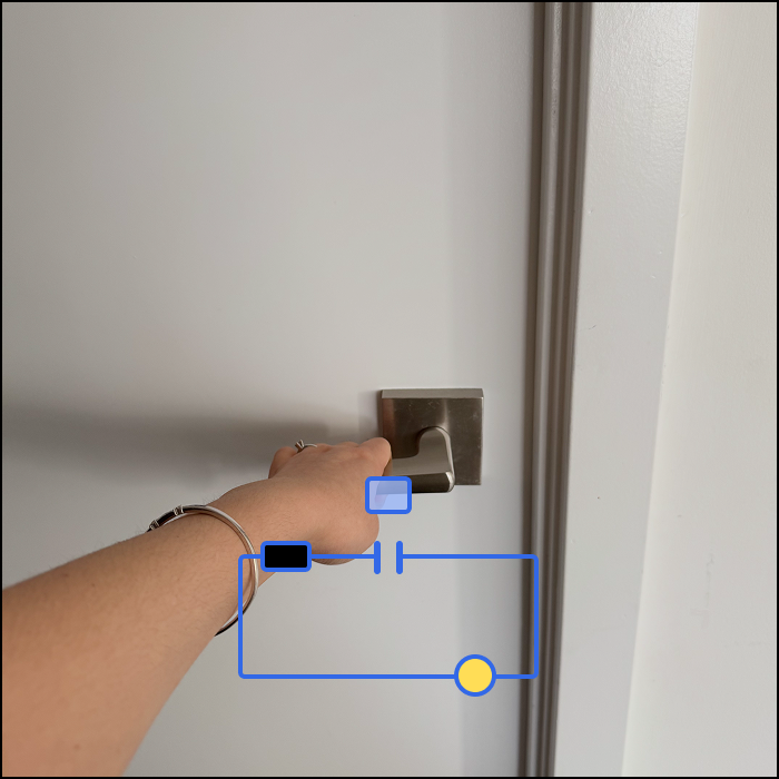 This is an example of an environment based interaction, based on the door for my room, the switch is open when the handle is stationary.