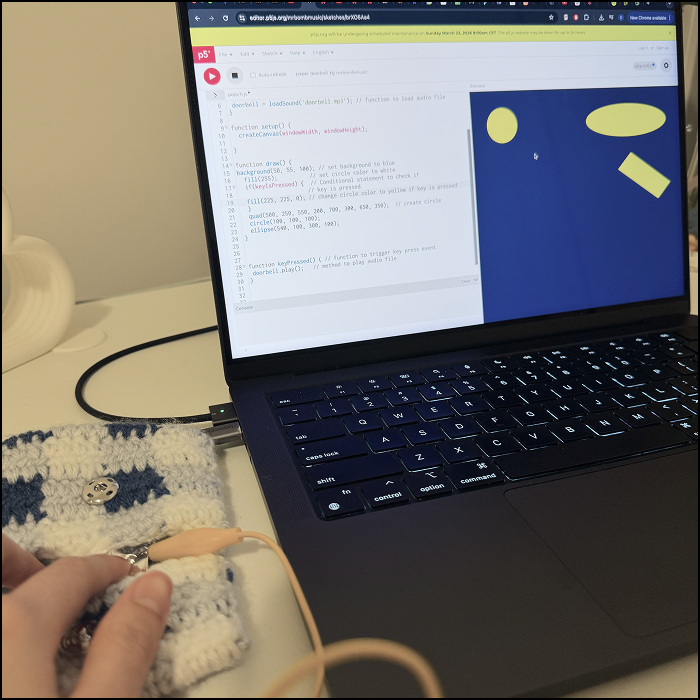 PLacing more shapes and seeing how different triggers could activate just one or all the shapes together