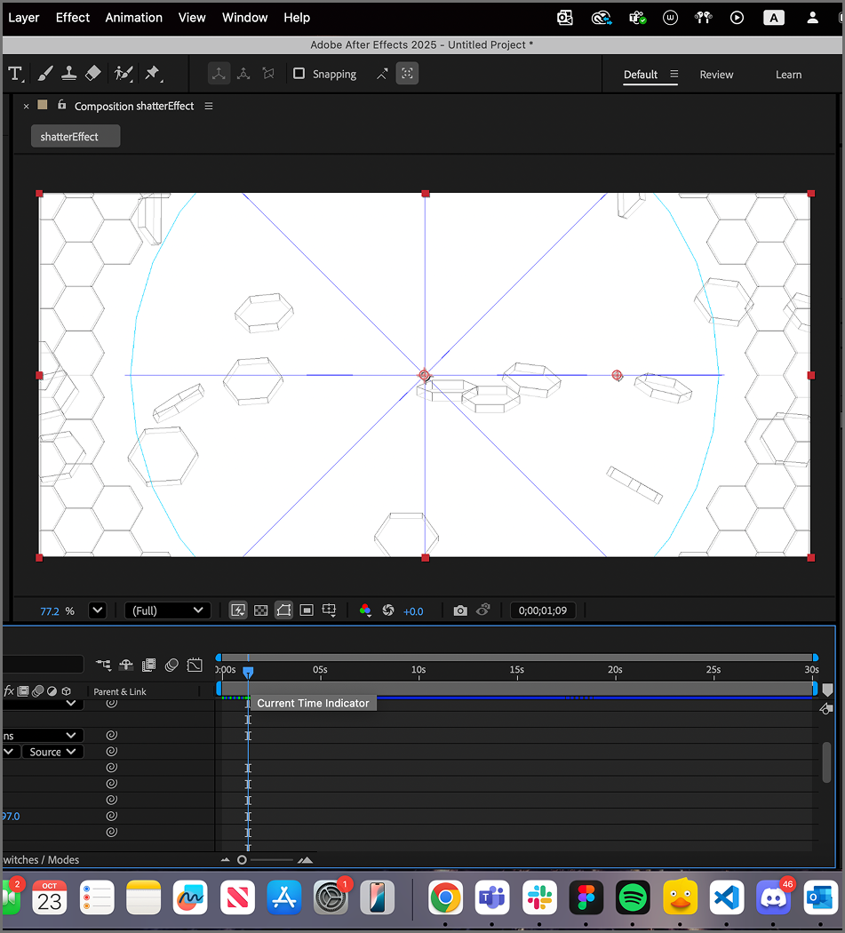 Tried different styles for the shatter effect