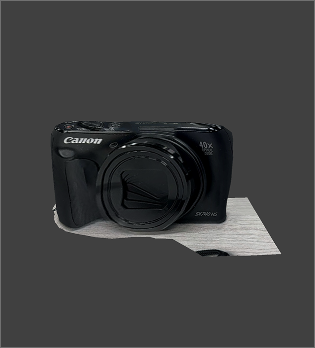 First attempt to 3D scan a camera object, due to the reflective nature of some portions of the object this affected the final result.