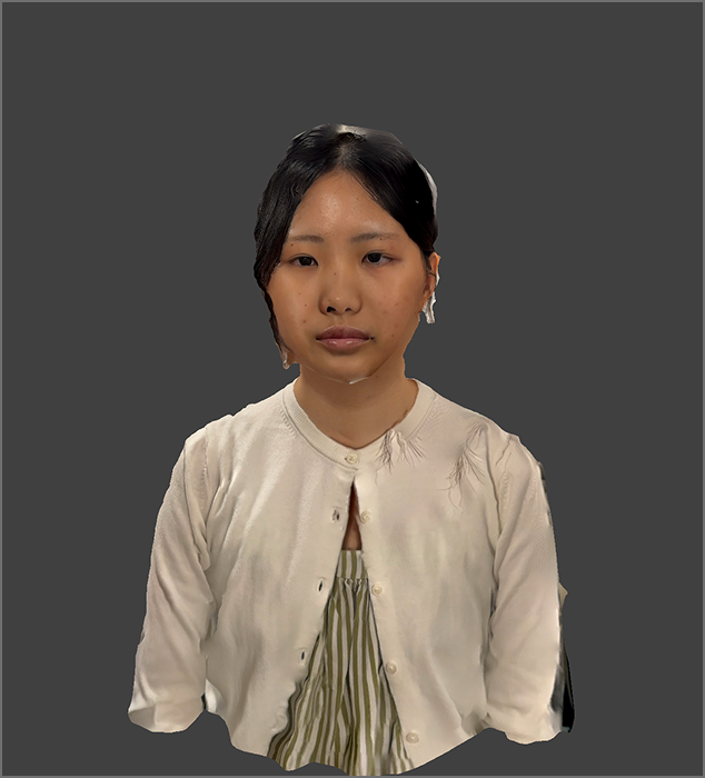 Second attempt to 3D scan my face while tying my hair up to create additional texture which scaniverse succesfully captured.